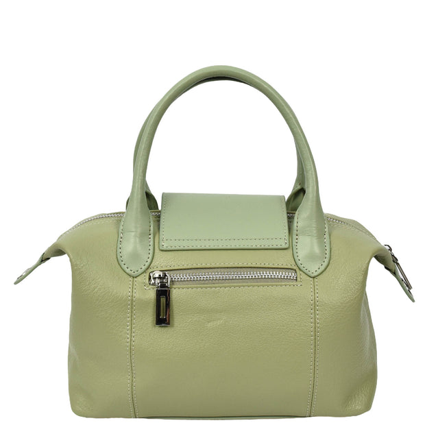 Womens Genuine Leather Top-Handle Bag Tote Style Casual Outgoing Fashion Handbag Amy Mint Green