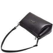 Women Girls Premium Leather Small Handbag Shoulder Crossbody Messenger Bag A3017 Black