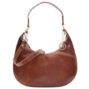 Classic Shoulder Hobo Real Leather Zip Bag GEMMA Chestnut 1