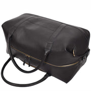 Real Leather Travel Holdall Weekender Overnight Cabin Bag A634 Black 5