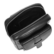 Real Leather Holster Chest Pack Casual Cross Body Sling Travel Organiser Bag A710 Black-3