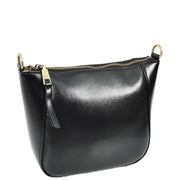Womens Genuine Leather Cross Body Bag Small Zip Top Sling Handbag Liv Black