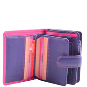 Womens Soft Leather Purse Multicoloured Mid-Sized Cards ID Cash Coins RFID Safe Eden Berry