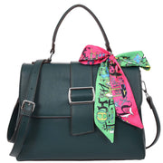 Womens Handbag Faux Leather Top Handle Doctors Bag Outgoing Fashion Tote A897 Green-6