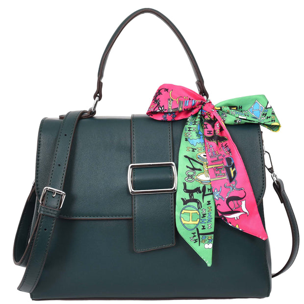Womens Handbag Faux Leather Top Handle Doctors Bag Outgoing Fashion Tote A897 Green-6