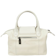 Womens Genuine Leather Top-Handle Bag Tote Style Casual Outgoing Fashion Handbag Amy White