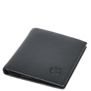 Genuine Leather Mens Slim Bi-Fold Style Wallet Notes Coin Pocket Business Cards A208 Black