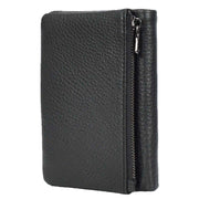 Mens Real Leather Bi-Fold Slim Wallet Coins Cards Banknotes Classic Style A162 Black