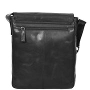 Mens Real Black Leather Tall Messenger Bag Flight Shoulder Organiser Mayer-2