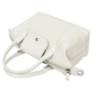 Womens Genuine Leather Top-Handle Bag Tote Style Casual Outgoing Fashion Handbag Amy White