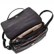 Leather Crossbody Bag Classic Casual Multi Pockets Organiser A202 Black 7