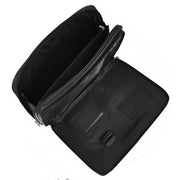 Premium leather Portfolio Zip Around Travel A4 Document Organiser Folio Bag A367 Black