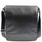 Real Leather Messenger Bag for Men Large IAN Black 7