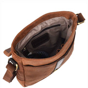 Mens Distressed Leather Crossbody Messenger Bag Vintage Brown Casual Flight Bag Arlo-4