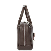 Womens Leather Mini Handbag with Rocking Horse Charm Girls Casual Fashion Tote Lori Brown