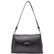 Women Girls Premium Leather Small Handbag Shoulder Crossbody Messenger Bag A3017 Black