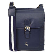 Real Leather Crossbody Bag Women's Casual Style Messenger Xela Navy 7