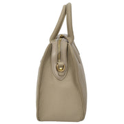 Womens Leather Handbag Large Tote with Shoulder Strap Casual Style Thea Grey
