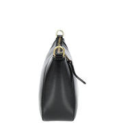 Womens Genuine Leather Cross Body Bag Small Zip Top Sling Handbag Liv Black