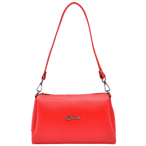 Women Girls Premium Leather Small Handbag Shoulder Crossbody Messenger Bag A3017 Red