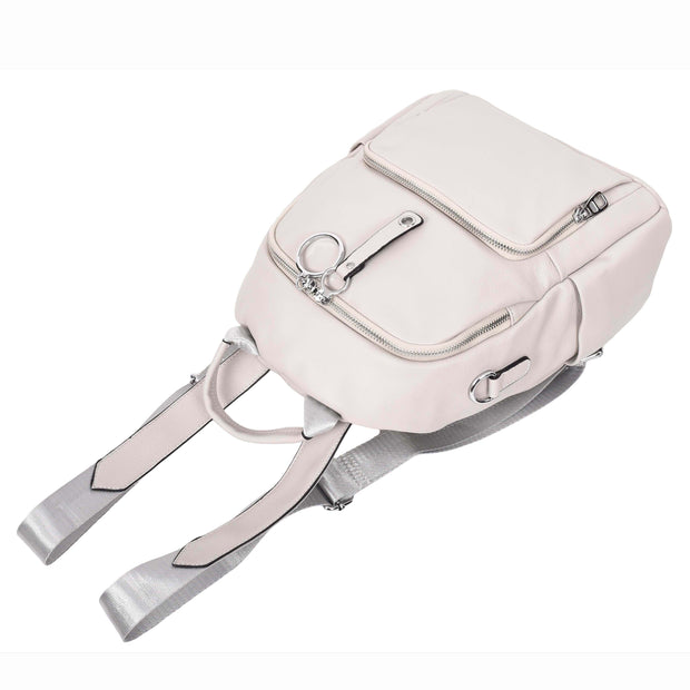 Women's Genuine Leather Backpack Multiple Pockets Casual Fashion Rucksack A618 Taupe-7