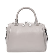 Women Real Leather Handbag Small Casual Outgoing Style Grab Handles A393 Grey-5