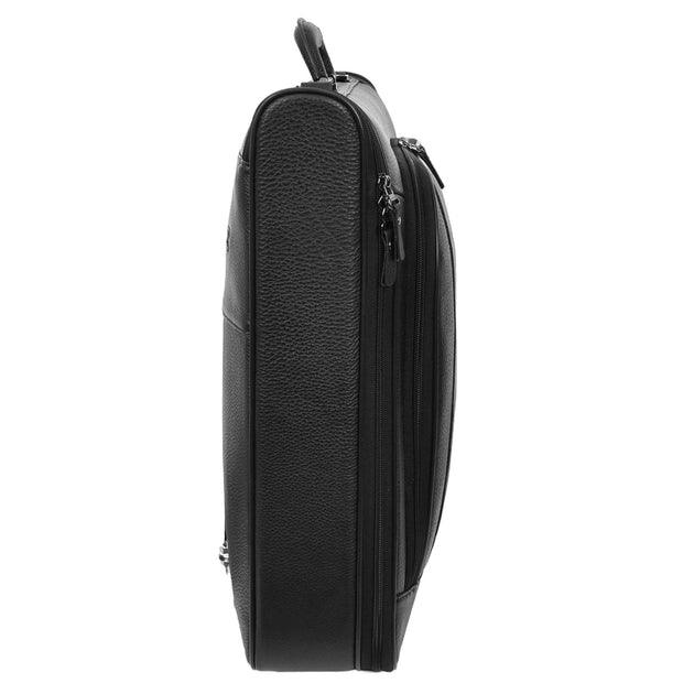 Premium Leather Large Suit Carrier Dress Carry On Garment Travel Bags A1321 Black