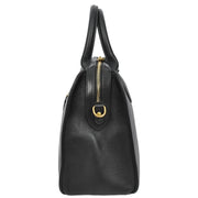 Womens Leather Handbag Large Tote with Shoulder Strap Casual Style Thea Black