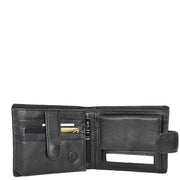 Premium Leather Mens Bifold Wallet Multi Compartments Coins Notes Card Holder A639 Black