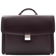 Mens Leather Briefcase Italian Cowhide Business Office Laptop Satchel Bag A206 Brown