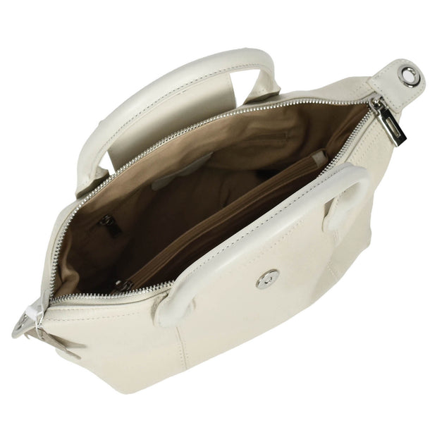 Womens Genuine Leather Top-Handle Bag Tote Style Casual Outgoing Fashion Handbag Amy White