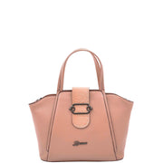 Womens Real Leather Handbag Croc Trim Casual Outgoing Fashion Tote Bag A6058 Rose