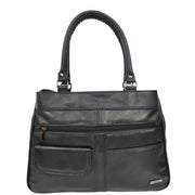 Womens Soft Leather Tote Bag Black Outgoing Casual Handbag A953 8