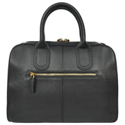 Womens Leather Handbag Large Tote with Shoulder Strap Casual Style Thea Black