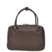 Womens Leather Mini Handbag with Rocking Horse Charm Girls Casual Fashion Tote Lori Brown
