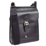Real Leather Crossbody Bag Women's Casual Style Messenger Xela Black 8
