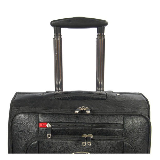 Pilot Case Leather Look 4 Wheeled Cabin Size on Board Travel Business Bag 777 Black