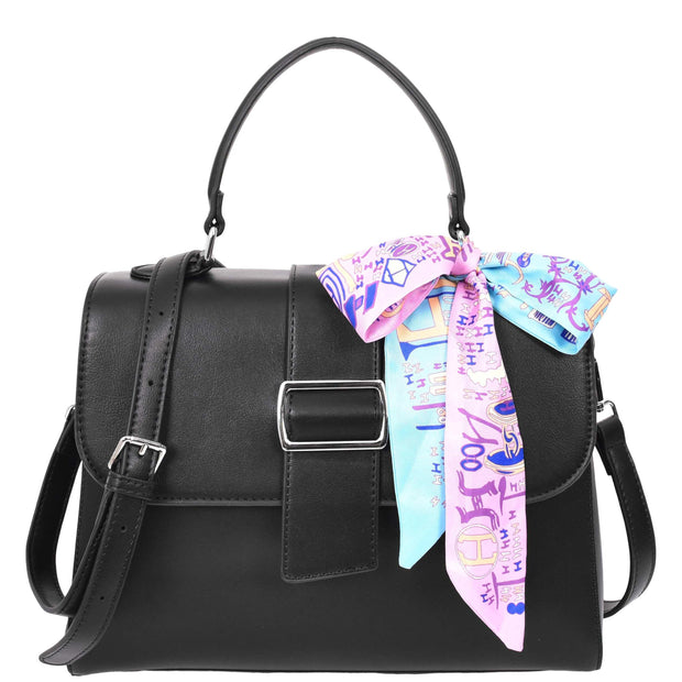 Womens Handbag Faux Leather Top Handle Doctors Bag Outgoing Fashion Tote A897 Black-5