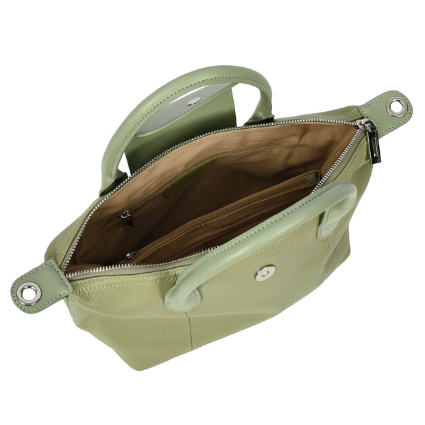 Womens Genuine Leather Top-Handle Bag Tote Style Casual Outgoing Fashion Handbag Amy Mint Green