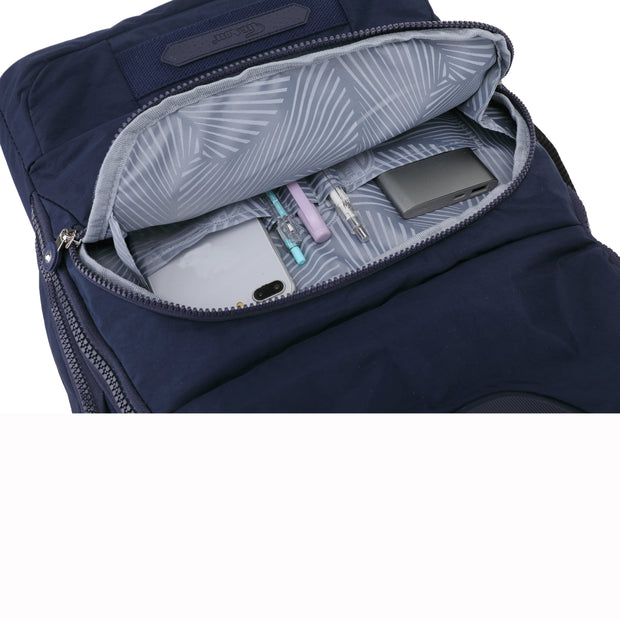 Rolling Backpack with Wheels, Laptop Travel Rucksack Multiple Compartments for Hiking, Camping, Business Casual Travel Cabin Size Bag Flack Blue