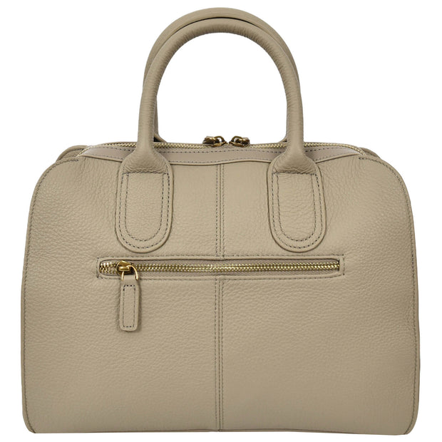 Womens Leather Handbag Large Tote with Shoulder Strap Casual Style Thea Grey