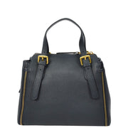 Women's Premium Leather Handbag Gold Hardware Detachable Shoulder Strap Trendy Design Bag Pam Navy