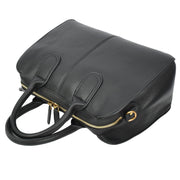 Womens Leather Handbag Large Tote with Shoulder Strap Casual Style Thea Black