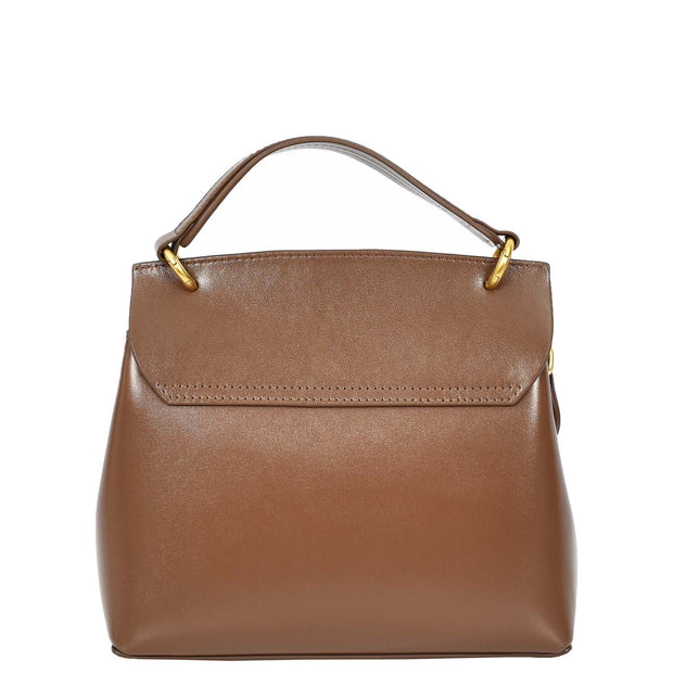 Womens Real Leather Handbag Small Evening Outgoing Fashion Tote Bag A776 Khaki
