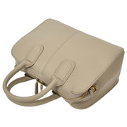 Womens Leather Handbag Large Tote with Shoulder Strap Casual Style Thea Grey