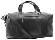 Genuine Leather Holdall Travel Duffle Weekend Cabin Size Bag York Black