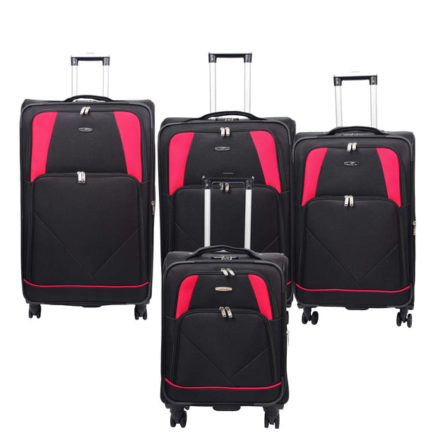 Expandable Four Wheel Soft Suitcase Luggage York Black 1