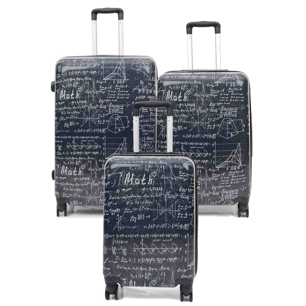 Expandable Four Wheel Print Suitcase Hard Shell Luggage ALGEBRA 1