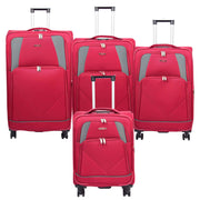 Expandable Four Wheel Soft Suitcase Luggage York Red 1