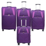 Expandable Four Wheel Soft Suitcase Luggage York Purple 1
